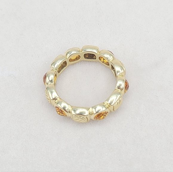 David Yurman Chiclet Band Ring With Citrine in 18k Gold - Picture 2 of 13